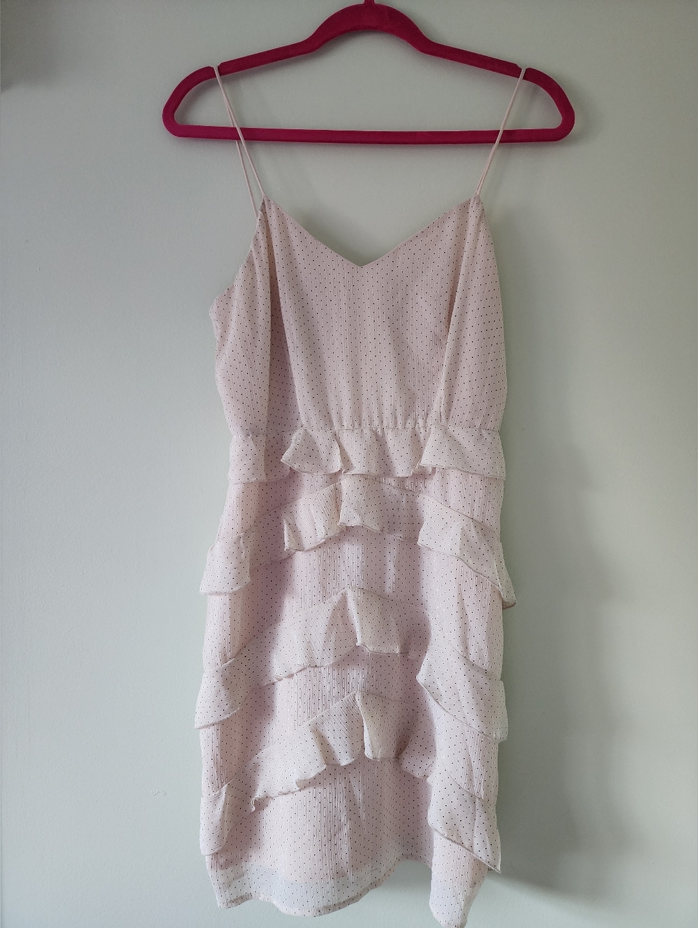 Endless Rose Cream Polka Dot Ruffle Slip Dress